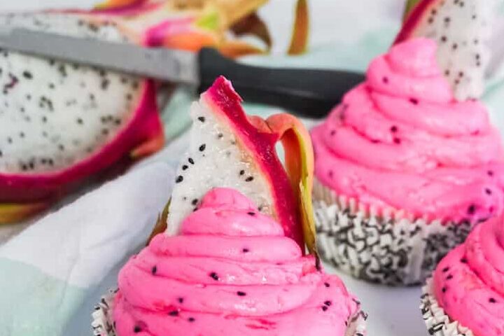 Dragonfruit cupcakes 
